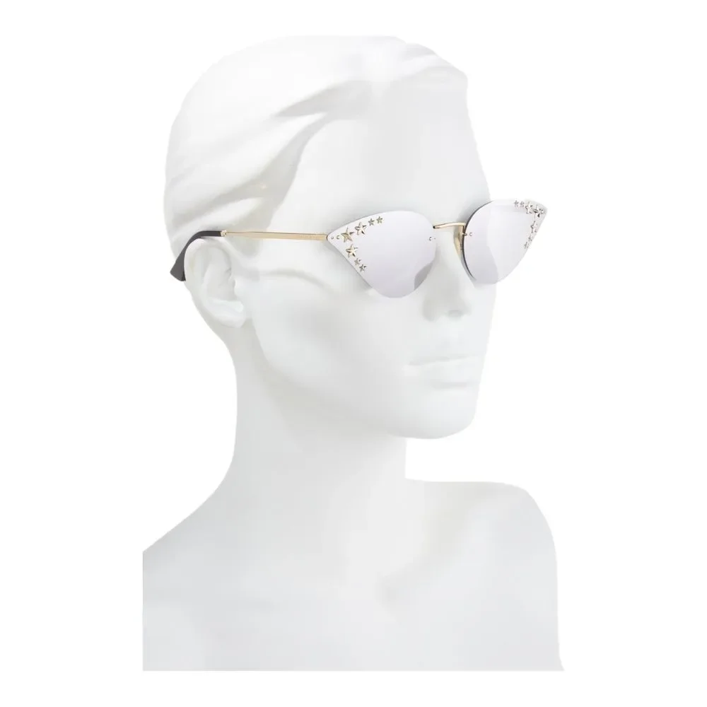 Gucci Designer Gold Star Gold Grey Patterned Sunglasses Italy - Picture 3 of 6